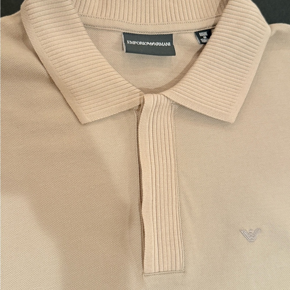 Emporio Armani Taupe Polo T-Shirt Shirt Sleeve NEW - Picture 9 of 12